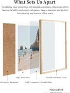 HesenDot Natural OAK Wood Framed Amalfi Coast Summer Wall Art,12x16in Italy Arienzo Beach Canvas Wall Print,Positano Swimming Poster Wall Decor for Living Room,Bedroom,Office Gallery Set of 1