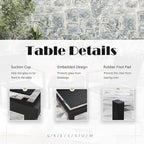 Greesum 3 Pieces Patio Furniture Set Outdoor Conversation Textilene Fabric Chairs for Lawn, Garden, Balcony, Poolside with A Glass Coffee Table, Black