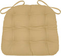 Barnett Home Decor Cotton Duck Tan Dining Chair Pad with Ties - Size Medium Size 18 Chair Pad/Jumbo - Latex Foam Fill 100% Cotton, Made in USA (Pale Bronze)