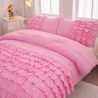 Pink Comforter Set Queen Size, 5 Pcs Bed in a Bag Girls Queen, Girls Queen Comforter Set, Girls Pink Bedding Queen, Teen Bedding Sets for Girls Kids