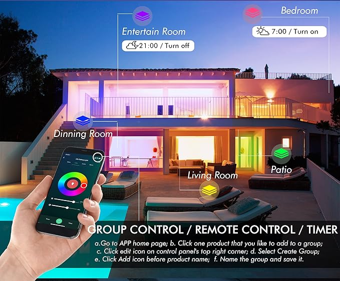 [6 Pack] CLOUDY BAY 4inch Smart WiFi LED Recessed Lights,RGB Color Changing Recessed Lighting,Compatible with Alexa and Google Home Assistant,10W 2700K-6500K,CRI90+ Wet Location,Oil Rubbed Bronze