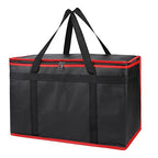 Bodaon Insulated Food Delivery Bag, XX-Large Reusable Grocery Shopping Bags, Picnic Cooler Bag Zipper/Zippered Top Cold, Black with Red Edge, 1-Pack | Reusable Grocery Shopping Bags, Picnic Cooler Bag, Zipper/Zippered Top Cold, Commercial Catering Pizz...