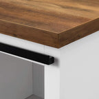 Walker Edison Willa Modern Farmhouse Sliding Single Slat Door Storage Console, 32 Inch, White and Rustic Oak