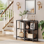TUTOTAK Bookshelf, 6-Tier Tall Book Shelf, Narrow Bookcase for Small Space, DIY Stackable Bookshelf, for Living Room, Office, Study, Entryway, Industrial, Black BS01BK006