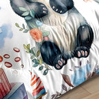 Panda Comforter Set Queen Size - Panda Bedding for Boys Girls Cute Panda Set Cartoon Pandas Print Comfort Queen Bedding Set for Kids Teens, 1 Comforter+2 Pillowcases