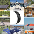 XINPUGUANG 12 Volts 50 Watts Flexible Solar Panel monocrystalline Portable Charger Power 12V Battery for RV car Boat Cabin Home (50w)