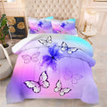 Tailor Shop Butterfly Comforter Set Queen Size,Tie Dye Comforter Set for Girls Kids Teens Butterfly Bedding Room Decor Set,with 2 Pillowcase
