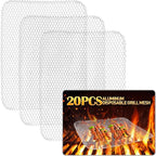 Disposable Grill Topper,16x12 Inch Grill Mesh Mat Disposable Pans,Non-Stick BBQ Aluminum Mats for Outdoor Grills, Easy to Clean (20)