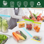 SPLF 12 Pack Reusable Gallon Freezer Bags Dishwasher Microwave Safe | 1 Gallon BPA Free Leakproof Food Storage Bags, Silicone Free Containers for Meal Prep, Fridge Kitchen Organization