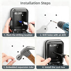 Smart Key Lock Box for Outdoor, Waterproof Key Safe with Code, APP Bluetooth Control Lockbox