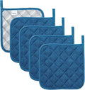 Joyhalo 5 Pack Pot Holders for Kitchen Clearance | Cotton Made, Machine Washable, Heat Resistant Potholder, Hot Pads, Trivet for Cooking and Baking, Federal Blue
