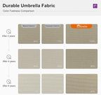 PURPLE LEAF 12ft Patio Umbrella Outdoor Square Umbrella Large Cantilever Umbrella Windproof Offset Heavy Duty Sun Garden Deck Pool Patio, Spectrum Sand