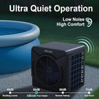 MICOE 17000 BTU Energy Efficient Electric Pool Heat Pump for Above Ground Pools Up to 15ft (8/11/15ft) & 5,000 Gallons, Swimming Pool Heater with Easy Install Kit,110V/120V (17000 BTU Pro)