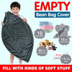 Lukeight Stuffed Animal Storage Bean Bag Chair Cover for Kids, Zipper Beanbag Chair Cover for Organizing Toddler & Kids' Rooms Plush Toys (Dark Gray Velvet, Large)