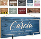 Custom Wood Sign Prsonalized Text Business Home Decor, Personalized Rustic Plaque Board Hanging Wooden Name Sign for Wall Art, Customized Signs Plank Decoration Gifts for Wedding Family Farmhouse Kitchen, Rectangle