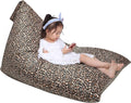 Jorbest Stuffed Animal Storage Bean Bag Chair Cover for Kids and Adults, Bean Bag Stuffed Animal Storage, Luxury Velvet Leopard Print Bean Bag Covers Only without Filling, (200L/52 Gal)