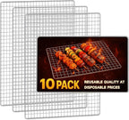 Grill Topper, 10 Pcs Disposable Grill Grates, 11.8 X 15.7 Inch Baking Rack Replacement, BBQ Accessories for Outdoor Smoker Grills