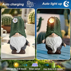 Solar Cactus Gnome Statue Garden Decor Light - Outdoor Decorative LED Flower, Suitable for Patio, Lawnand Garden Decorations, Gifts for Mom