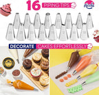 148PCs Cake Pan Set for Baking, 3 Non-Stick Springform Pan Set (4, 7, 9 Inches), Cake Decorating Kit, Piping Bags and Tips Set, Cake Leveler, Multi-functional Leak-Proof CheeseCake Pan (148)