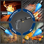 Sondiko Powerful Propane Torch Gun, Adjustable Flamethrower, Gray & Black | Cooking Torch for Sous Vide, Charcoal Starter, Grilling, Outdoor BBQ Party and Camping, Gas Welding Kits, Tank Not Included