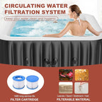 LILYPELLE 2-4 Person Inflatable Hot Tub, Large Square Portable Hot Tub with 120 Bubble Jets, Outdoor Spa Set Included Heater Pump, Filter and Spa Cover, 60" X 60" X 25"
