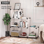 6 Cubes Storage Organizer, Bookcase, Display Shelf with Wooden Mallet, Cabinet Storage for Kids, Adult, Office, Bedroom, Bathroom, White