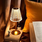 Liliful 1 Pcs LED Portable Cordless Table Lamp Touch Battery Operated Rechargeable Desk Lamp 3 Color Dimmable for Bedroom Living Room Dining (Classic Style,Gold)