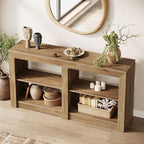 Tribesigns Farmhouse Console Table, Hallway Table for Entryway, Wood Console Behind Couch for Living Room, Hallway, Foyer, Oak