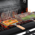 Fish Grill Basket Set, Removable Wooden Handle, Nesting BBQ Tools | 304 Stainless Steel, Smoker Grilling Accessories for Vegetable, Outdoor Cooking Camping, Birthday Gifts for Men Dad Husband