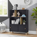 Delta Children Essex Bookcase - Greenguard Gold Certified, Black/Natural