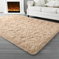 Super Soft Fluffy Shaggy Rugs for Living Room Bedroom, Fuzzy Plush Area Rugs for Girls Kids Room Nursery Home Decor, Furry Dorm Rug Cute Non-Slip Indoor Floor Carpet 5x8 Feet, Beige