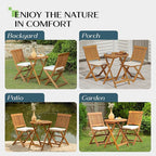 Heavy Duty 400lbs Capacity Patio Bistro Set 3 Piece Outdoor, Folding Chairs w/Cushion, Round Table-Upgrade 2024