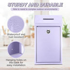 Yaocom Metal Money Box,Morandi Purple,10.24 x 5.71 x 2.95 Inch,No Lid | Wall Mounted Drop Donation Cash Box for Farm Stand Collection Safe Suggestion Box with Lock Container for Home Office Outdoor