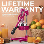 Zulay Kitchen Cast Iron Juicer - Heavy Duty Manual Juicer with Detachable Strainers for Easy Cleaning, Orange Juice Press for Citrus Fruits, Perfect for Bartenders, Juice Lovers & Health Enthusiasts
