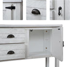 Solid Wood Farmhouse Console Table,Sofa Table with Storage Drawers and Shelves,Entryway Table for Entry Hallway Foyer Sofa Side Table,Fully Assembled (48" Antique White)