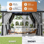 12 Ft. W X 10 Ft. D Aluminum Patio Hardtop Gazebo