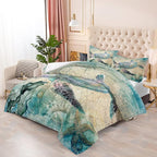 CVHOUSE Sea Turtle Comforter Set,Ocean Sea Turtle Bedding Set for Kids Teens,Ocean Sea Turtle Comforter Sea Turtle Duvet Set Room Decor Quilt Set Queen Size