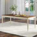 AMERLIFE 79" Rustic Farmhouse Dining Table with Solid Wood Top, Cream | Solid Wood Construction, Roman Conical Legs, Large Rectangular Design, Seating for 6 to 8
