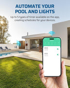 DEWENWILS Pool Pump Timer, Outdoor Smart WiFi Box, Heavy Duty 40A 120VAC 2HP Wireless Controller Timer for Pool, Water Heater, Compatible with Smart Phone, Alexa, Google Assistant, ETL Listed