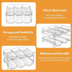 Plastic Stackable Wine Rack for Refrigerator, 2 Tier Large Capacity Water Bottle Organizer for Cabinet, Free-Standing Water Bottle Storage Rack for Fridge, Countertop, Pantry, Freezer, Hold 6 Bottles