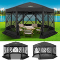 COBIZI 15x15ft Extra Large Pop-Up Gazebo Canopy Tent with Mosquito Netting, Spacious Easy Set-Up Screened Shelter, Durable Outdoor Pavilion with Ground Stakes, Perfect for Patio, Backyard,Black