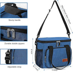 Lunch Bags for Women/Men, Insulated Lunch Bag for Work Office Picnic - Lunch Cooler Bag Leakproof Lunch Box with Adjustable Shoulder Strap - Blue