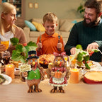 Thanksgiving Turkey Decor - 2Packs Resin Turkey Couple Standing Figurines Thanksgiving Decorations- Fall Decor Indoor for Tables Centerpieces Harvest Farmhouse Kitchen