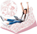 Stuffed Animal Bean Bag Storage - Machine Washable Bean Bag Chair for Kids - Extra Large Cover for Stuffing with Plush Toys, Pillows, Soft Items - Stuffed Animal Holder Girls - Pink Unicorn Mermaid