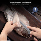 Fillet Knife, Razor Sharp 7.2 Inch Boning Knife, High Carbon Stainless Steel Filet Knives with High Flexibility, Wooden Handle, Full Tang Damascus Pattern Fishing Knives, Ideal Gift