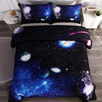 Litanika 3D Galaxy Comforter Twin(66x90lnch), 2 Pieces(1 Galaxy Comforter, 1 Pillowcase), Universe Outer Space Comforter, Microfiber Bedding Set for Boy Girl Kid Teen