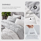 Bedsure White King Size Comforter Set - 7 Pieces Reversible King Bed in a Bag with Comforters, Sheets, Pillowcases & Shams, White King Bedding Set