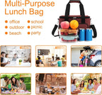 Lunch Bags for Women/Men, Insulated Lunch Bag for Work Office Picnic - Large Lunch Cooler Bag Leakproof Lunch Box with Adjustable Shoulder Strap for Adults - Red(15L)
