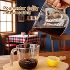 Measuring Cups Set, 3PCS with Pour Spout & Handle, Multi-Scale (cup | oz | ml) Stackable Liquid & Dry Plastic Measuring Tools for Baking Cooking, Essential Kitchen Gadgets (Coffee Brown)