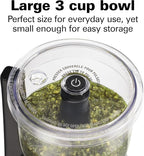 Hamilton Beach 3 Cup Electric Vegetable Chopper & Mini Food Processor | Simple Stack & Press Design | 350 Watts & Stainless Steel Blades For Dicing, Mincing & Puree | Dishwasher Safe | Black